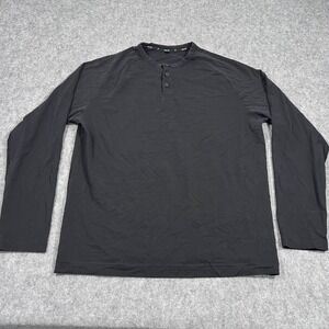 Public Rec Black Go-To Long Sleeve Performance‎ Henley T-Shirt Men's Size XL